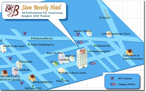 Siam Beverly Hotel Bangkok Location Map